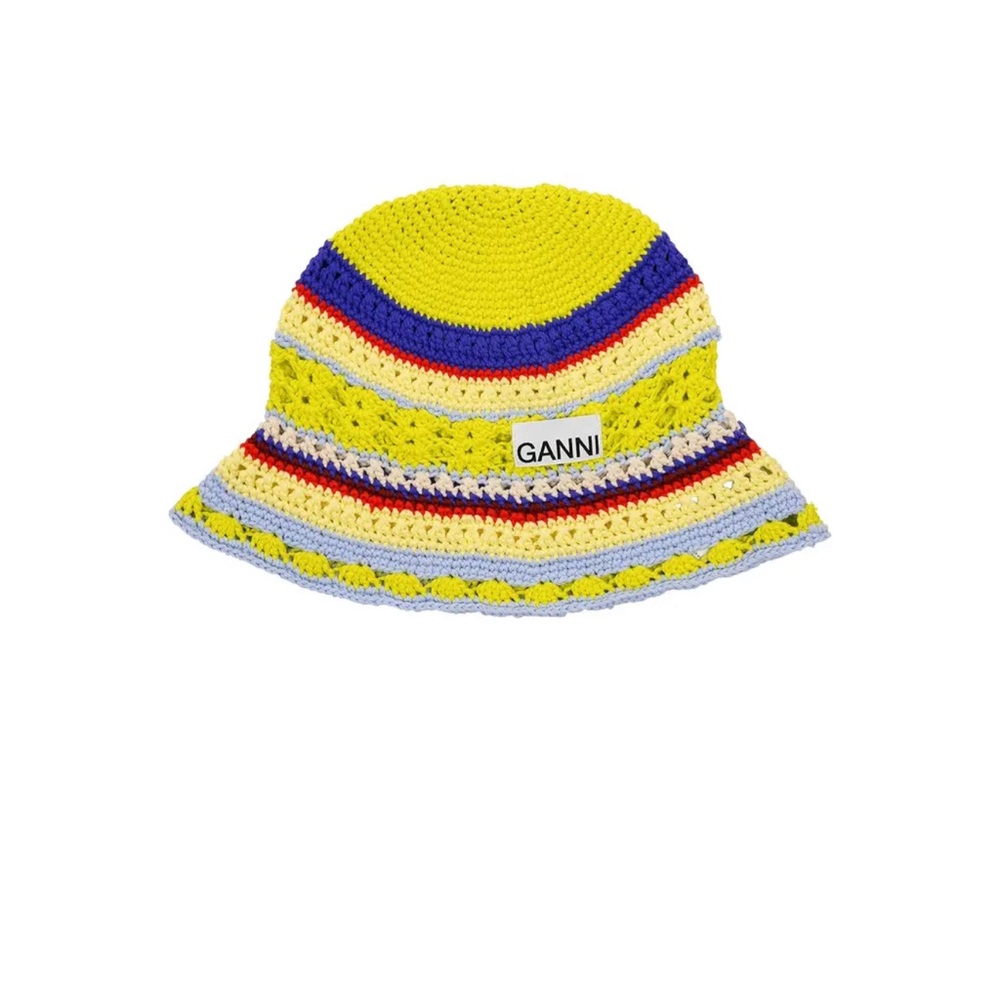 Ganni Cotton Crochet Bucket Hat
